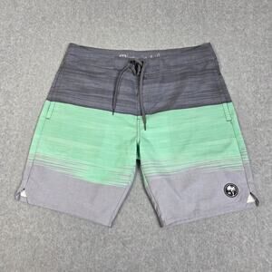 Travis Mathew Mens 36 Green Gray The Rip Off Board Shorts w/Pockets